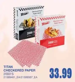 Wholesale Club Titan checkered paper offer