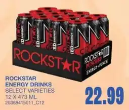 Wholesale Club Rockstar energy drinks select varieties offer