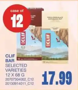 Wholesale Club Clif bar selected varieties offer