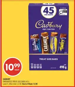 Shoppers Drug Mart CADBURY FAVOURITES TREAT SIZE BARS 45's offer