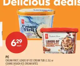 Shoppers Drug Mart PC CREAM FIRST, LOADS OF ICE CREAM TUB (1.5L) or COOKIE DOUGH ICE CREAM BITES offer