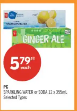 Shoppers Drug Mart PC SPARKLING WATER or SODA offer