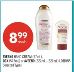 Shoppers Drug Mart AVEENO HAND CREAM (97mL), OGX (577mL) or AVEENO (222mL - 227mL) LOTIONS offer