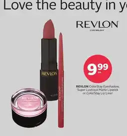 Rexall REVLON ColorStay Eyeshadow, Super Lustrous Matte Lipstick or ColorStay Lip Liner offer