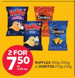 Rexall RUFFLES 190g-200g or DORITOS 210g-235g offer
