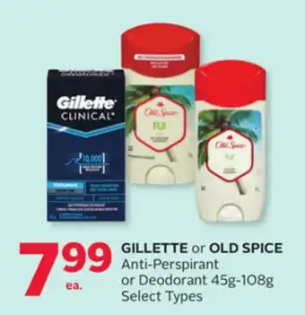 Rexall GILLETTE or OLD SPICE Anti-Perspirant or Deodorant offer