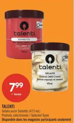 Pharmaprix TALENTI Gelato or Sorbetto (473 mL) offer