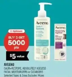 Shoppers Drug Mart Aveeno calm+restore, absolutely ageless facial moisturizers or cleansers offer