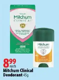 London Drugs Mitchum Clinical Deodorant offer