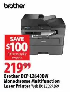 London Drugs Brother DCP-L2640DW Monochrome Multifunction Laser Printer offer