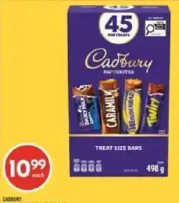 Shoppers Drug Mart Cadbury favourites treat size bars offer