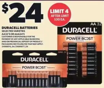 Loblaws Duracell power boost offer