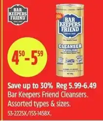 Canadian Tire Bar Keepers Friend Cleansers offer