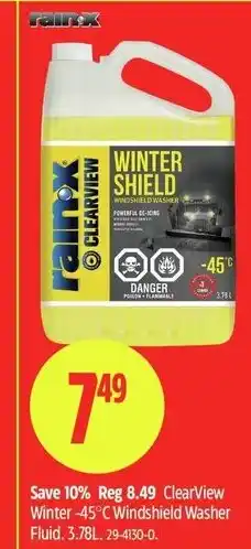 Canadian Tire Rain-X ClearView Winter -45°C Windshield Washer Fluid offer