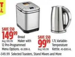 Canadian Tire Bread Maker with 12 Pre-Programmed Menu Options offer