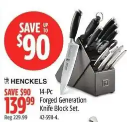 Canadian Tire Henckels 14-Pc Forged Generation Knife Block Set offer