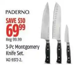 Canadian Tire Paderno 3-Pc Montgomery Knife Set offer