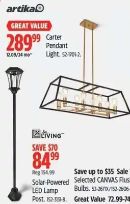 Canadian Tire Artika Carter Pendant Light offer
