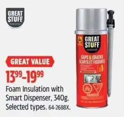 Canadian Tire Great Stuff foam insulation with smart dispenser offer