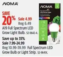 Canadian Tire Noma a19 full spectrum led grow light bulb offer