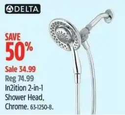Canadian Tire Delta In2ition 2-in-1 Shower Head, Chrome offer