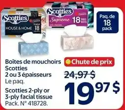 Walmart Scotties 2 or 3 ply facial tissue offer