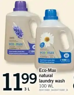 Fortinos Eco-Max natural laundry wash offer