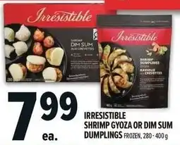 Metro Irresistible shrimp gyoza or dim sum dumplings offer