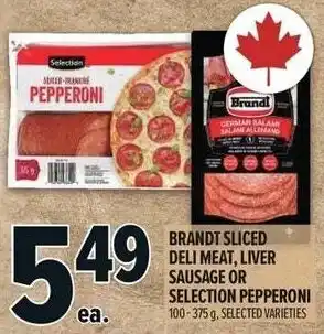 Brandt sliced deli meat liver sausage or selection pepperoni