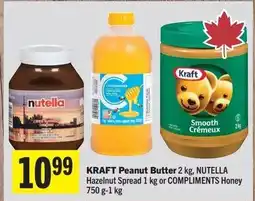 Foodland Kraft Peanut Butter 2 kg, Nutella Hazelnut Spread 1 kg or Compliments Honey offer