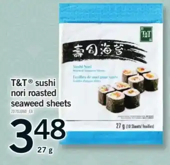 Fortinos T&T sushi nori roasted seaweed sheets offer