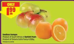 Chalo FreshCo Seedless Oranges or Bartlett Pears offer