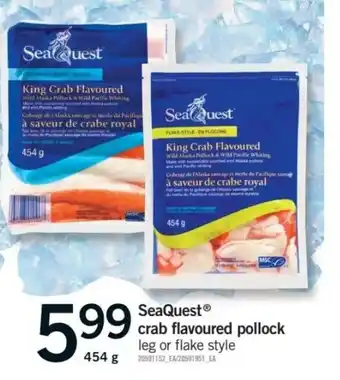Fortinos SeaQuest crab flavoured pollock offer