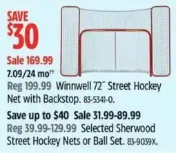 Canadian Tire Winnwell 72" Street Hockey Net with Backstop offer