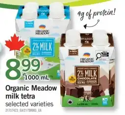 Fortinos Organic Meadow milk tetra offer