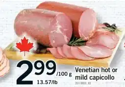 Fortinos Venetian hot or mild capicollo offer