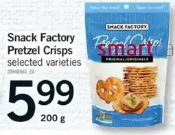 Fortinos Snack Factory Pretzel Crisps offer