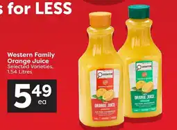Quality Foods Western Family Orange Juice offer