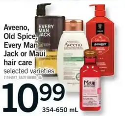 Fortinos Aveeno, Old Spice, Every Man Jack or Maui hair care offer