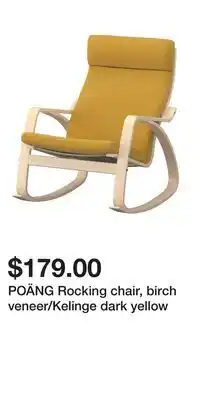 IKEA POÄNG Rocking chair, birch veneer/Kelinge dark yellow offer