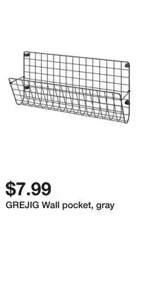 IKEA GREJIG Wall pocket, gray offer