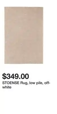 IKEA STOENSE Rug, low pile, off-white offer