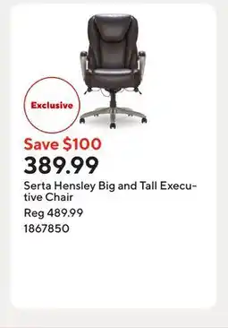 Staples Serta Hensley Big and Tall Executive Chair offer