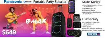 2001 Audio Video SCBMAX30 Panasonic Portable Party Speaker offer