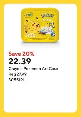 Staples Crayola Pokemon Art Case offer