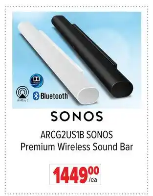 2001 Audio Video ARCG2US1B SONOS Premium Wireless Sound Bar offer