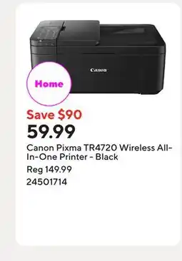 Staples Canon Pixma TR4720 Wireless All-In-One Printer - Black offer