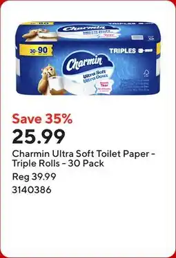 Staples Charmin Ultra Soft Toilet Paper - Triple Rolls offer
