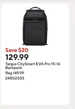 Staples Targus CitySmart EVA Pro 15-16 Backpack offer