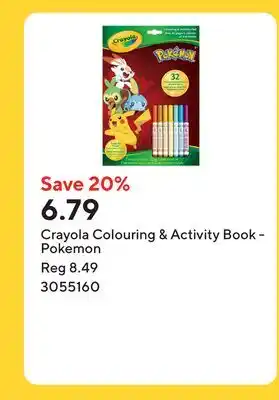 Staples Crayola Colouring & Activity Book - Pokemon offer
